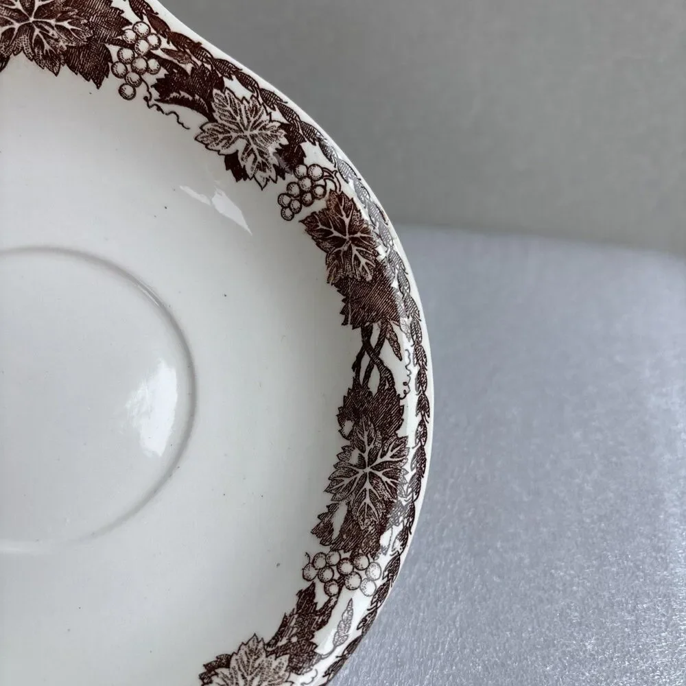 Vtg Miniature Staffordshire Style Bowl No Pitcher Brown Transferware Replacement
